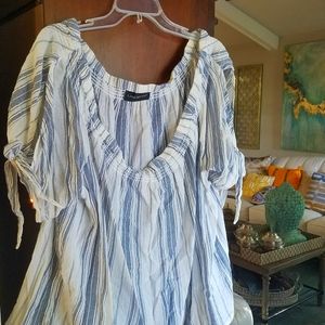 Off the shoulder cotton gauze Lane Bryant blouse
